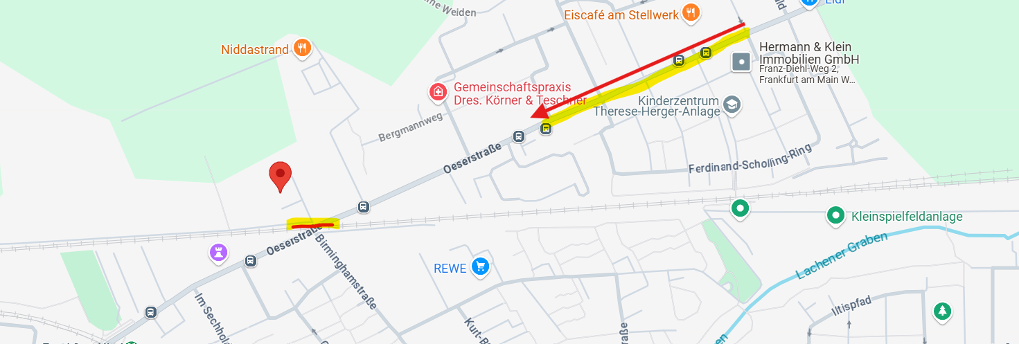 Anfahrt zu Niddahalle